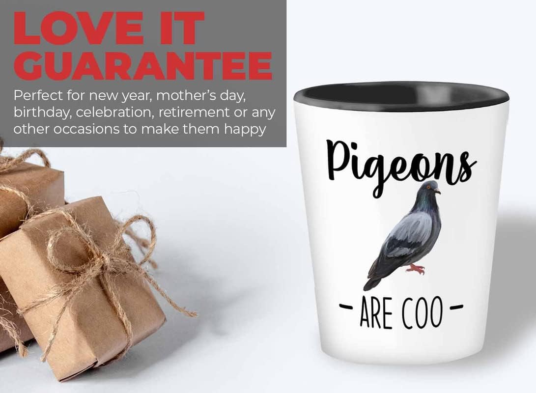 Bird Lover Shot Glass 1.5oz - Pgeons are coo - Hummingbird Nest Cage Parrot Dad Gardening Outdoor Birdwatcher Feeder