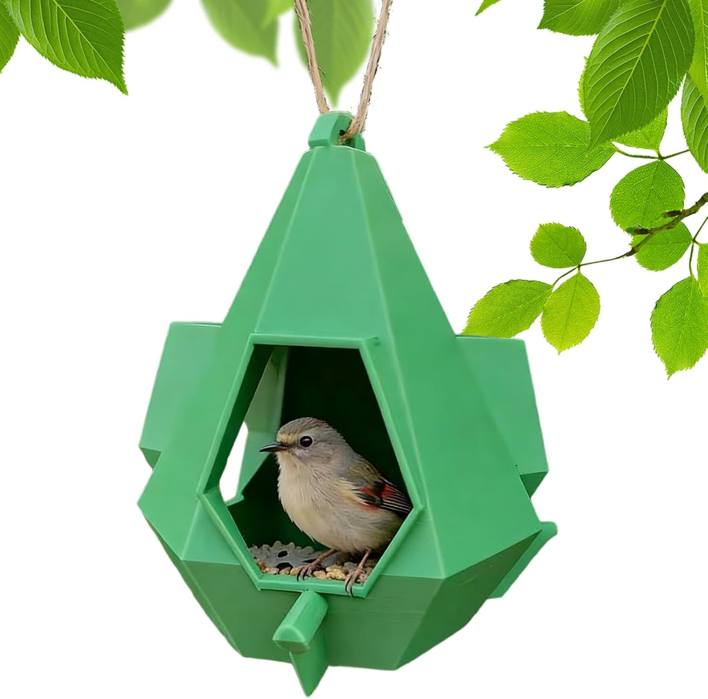 House Bird Feeder | Hangable Food Station - Roof Design Easy Refill Decorative Bird Feeders - for Adults Elderly Hummingbird Finch Viewing Outside Yard Balcony