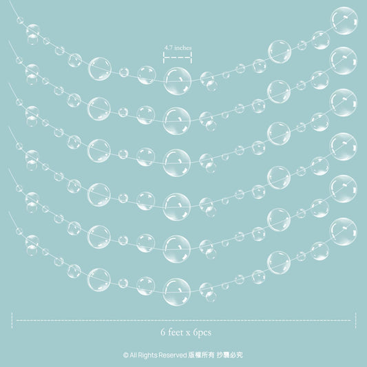 Decor365 Under the Sea Party Decorations White Bubble Garlands Little Mermaid Birthday Decorations Bday Hanging Streamer Beach Banner Decor Underwater Backdrop Kids Ocean Party Supplies