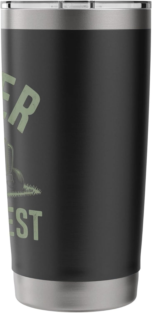 father mows best funny fathers day dad jokes lawn mowing Stainless Steel Insulated Tumbler