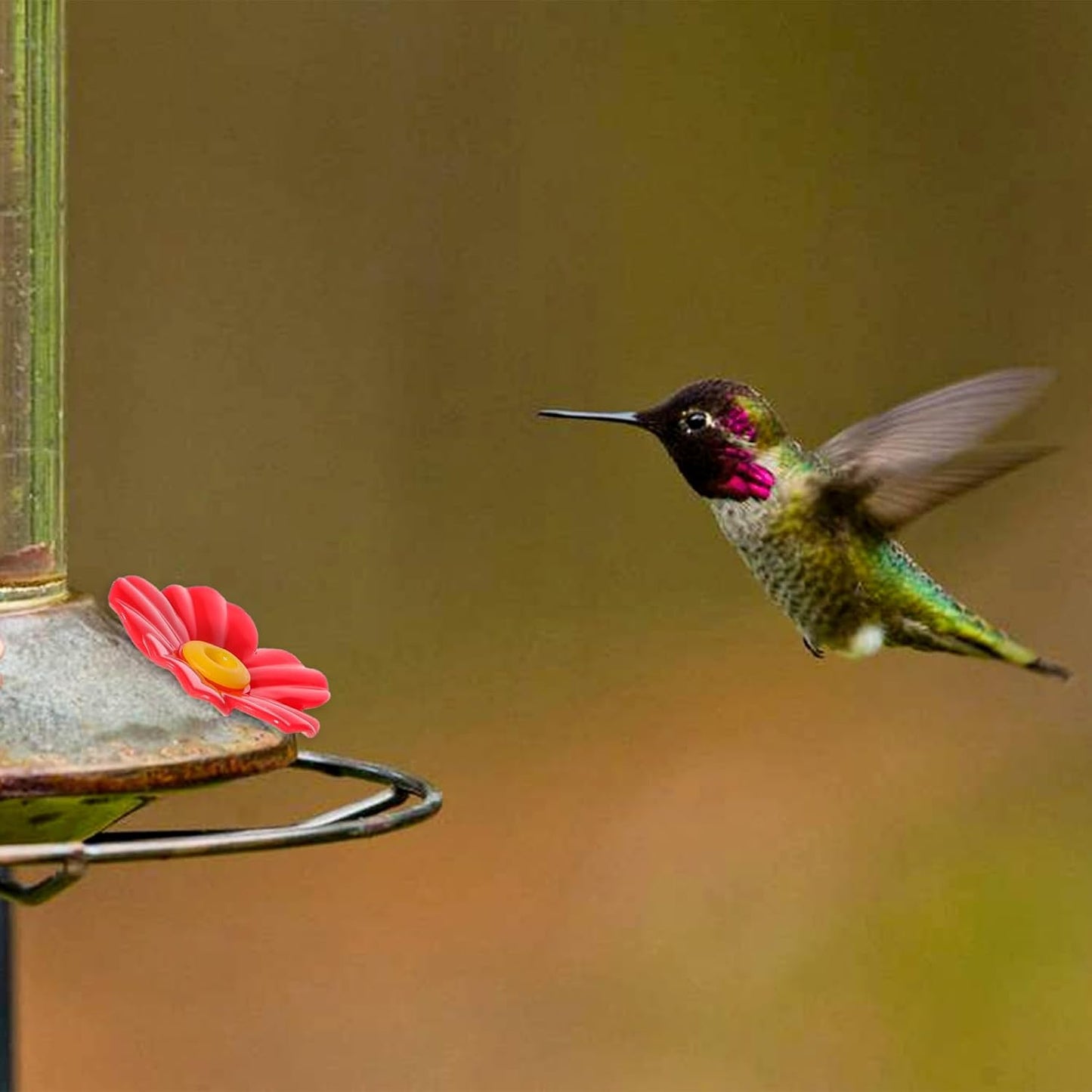 20 Pieces Red Hummingbird Feeders Replacement Flowers with 2 Cleaning Brush Pet Replacement Bird Feeder Replacement Parts Feeding Ports Bee Guards for Hummingbird Feeders for Outdoors Hanging Feeder