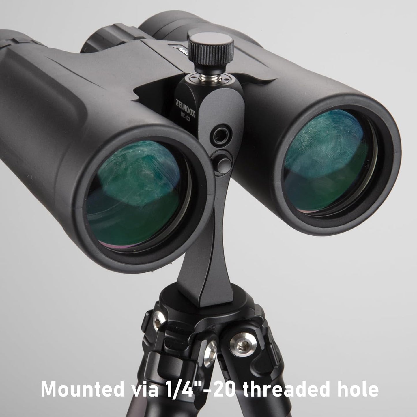 Binocular Tripod Adapter | Quick Release, 1/4"-20 Thread & Arca-Dovetail, CNC Aluminum, Anti-Drop, Fits Most Binoculars