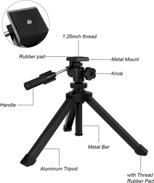 SVBONY SV146 Tabletop Tripod, Spotting Scope, Adjustable Portable Tripod for Spotting Scope Binoculars Monoculars DSLR Cameras