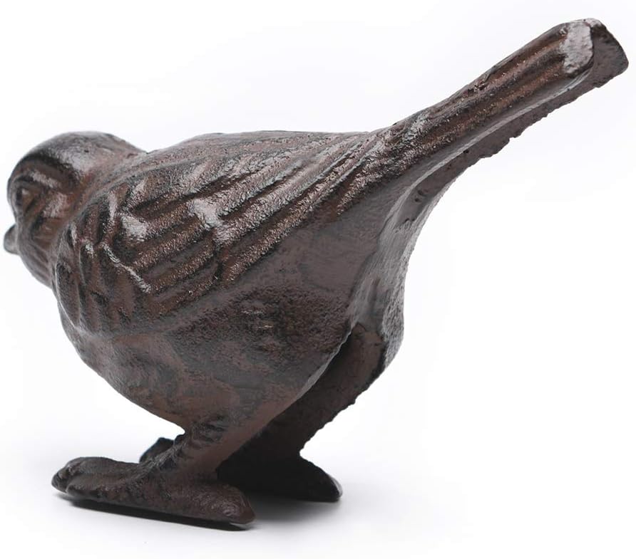 BRASSTAR Rustic Cast Iron Antique Bird Farmhouse Décor for The Home Bird Decorations Finish Collectible Replica Rust Color PTZY230