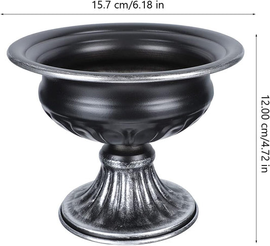 BESTOYARD 1pc Iron Pot Garden Planter Urns Succulent Pot Black Urn Pla