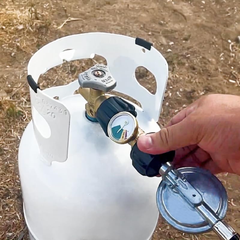 Flame King Propane Tank Gauge Level Indicator Leak Detector Gas Pressure Meter Color Coded & Glow in The Dark Universal for Cylinder, BBQ Gas Grill, RV Camper, Heater Propane Gas Tank Level Indicator