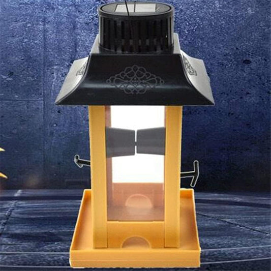Solar Light Bird Feeder Bird Feeding Station Large Capacity Bird Food Container Bird Feeders Household Decoration