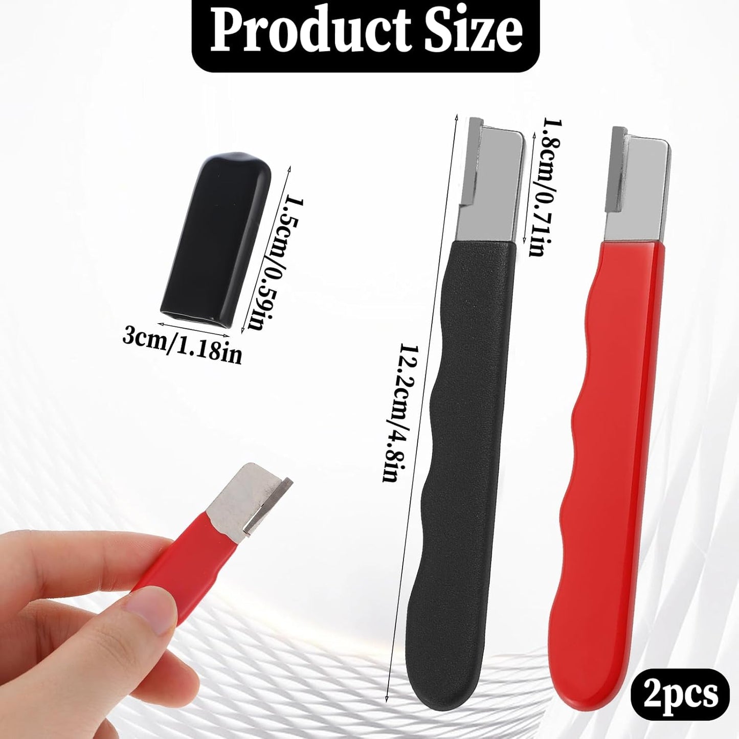 2Pcs Garden Tool Blade Sharpener, Pocket Blade Sharpener for Garden Tools Multipurpose Usage Knife Sharpeners for Pruning Shears, Hedge Scissors, Clippers, Pocket Knives, and More (2, Red+Black)