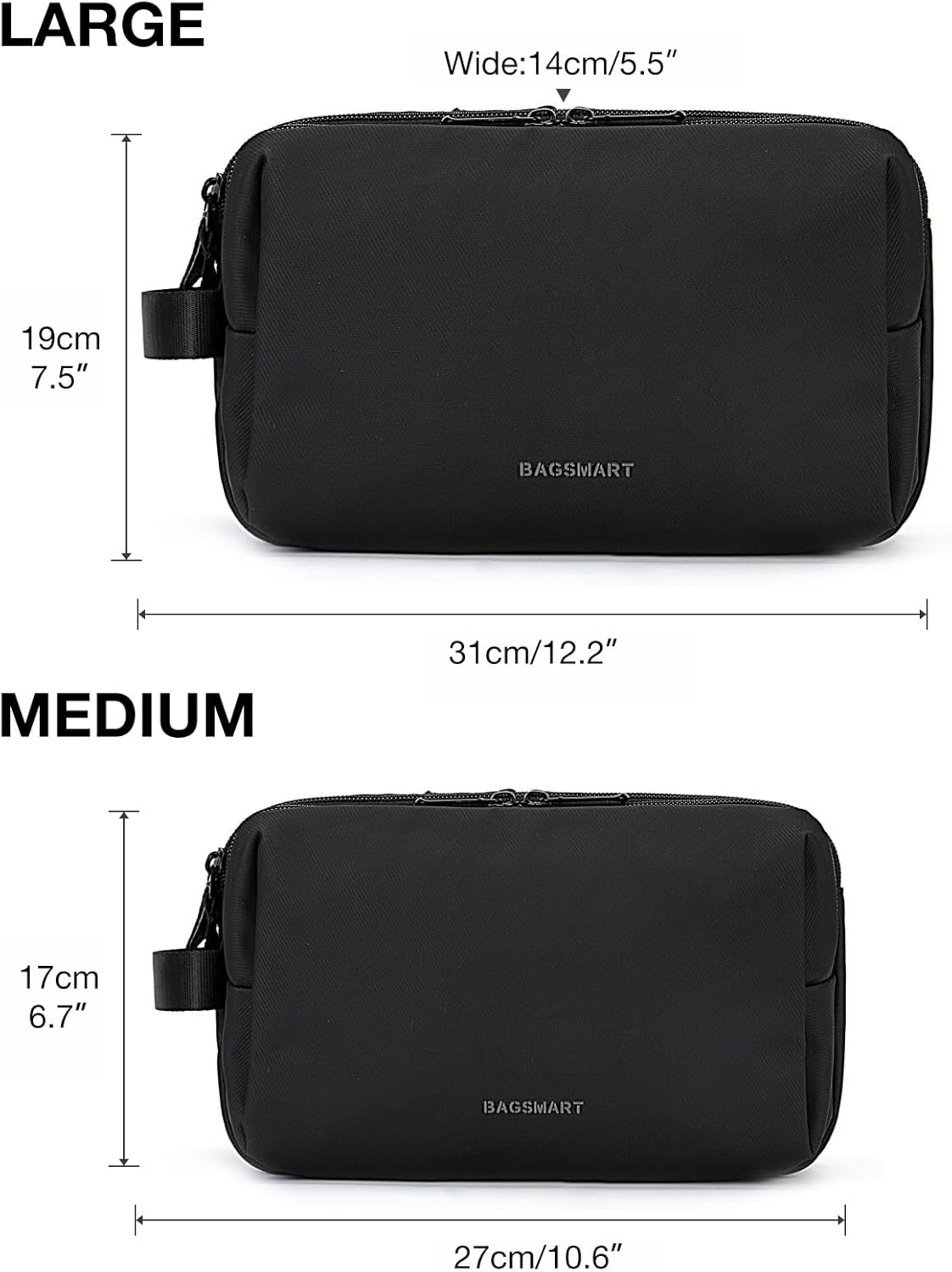 BAGSMART Toiletry Bag for Men, Travel Toiletry Organizer Dopp Kit Wate