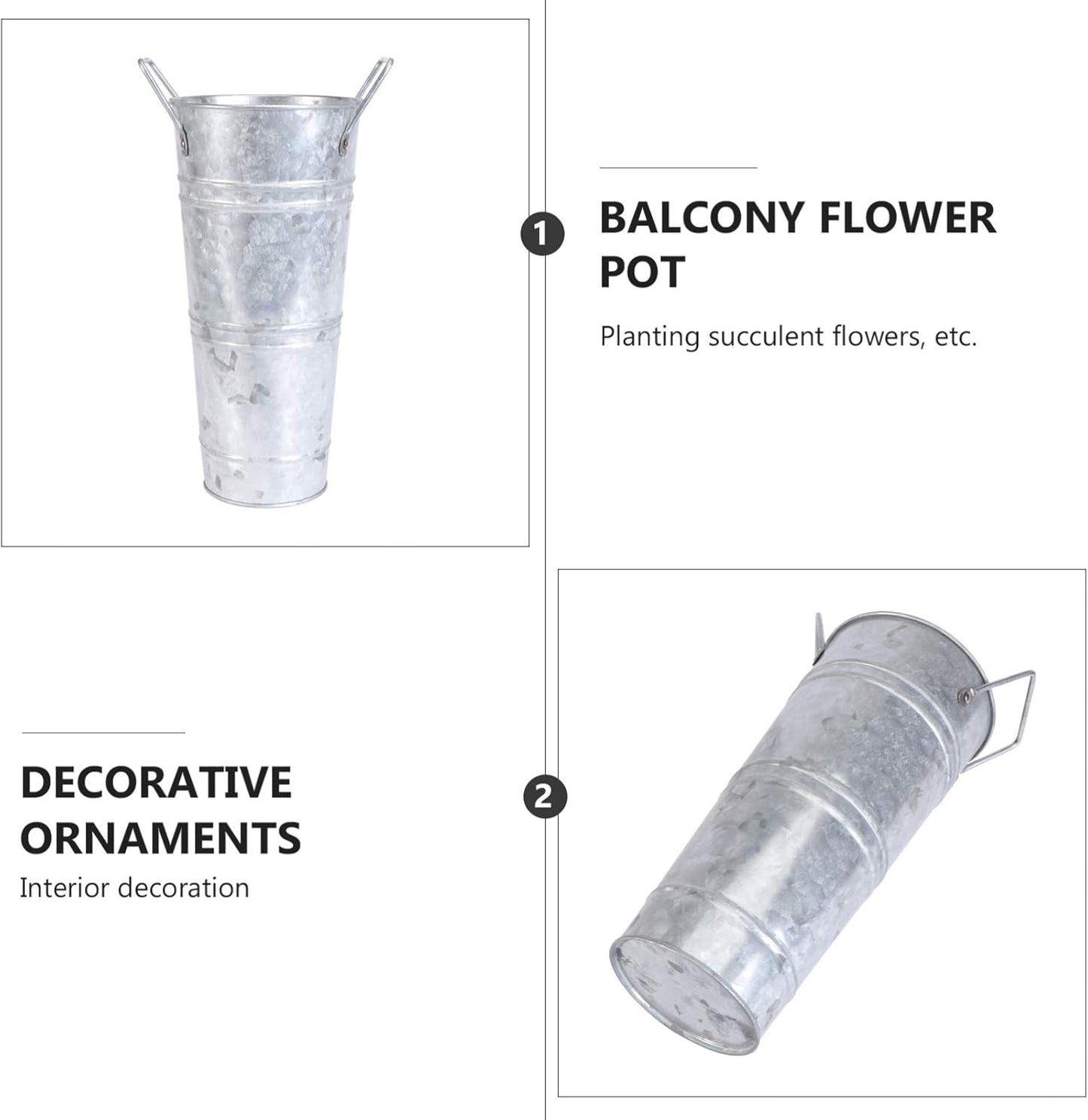 Hemoton Vintage Rustic Iron Sheet Simulated Flower Bucket Vase 10.03 Inch Decorative Floral Pail for Home D Cor and Dried Flower Arrangements