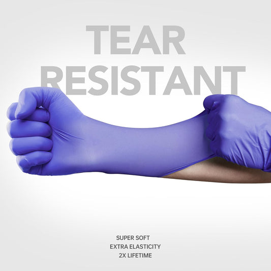 Medical Nitrile Exam Gloves, 4 Mil Powder-Free Latex-Free Disposable Food-Safe Cooking Cleaning, Blue-Violet 100 Pcs
