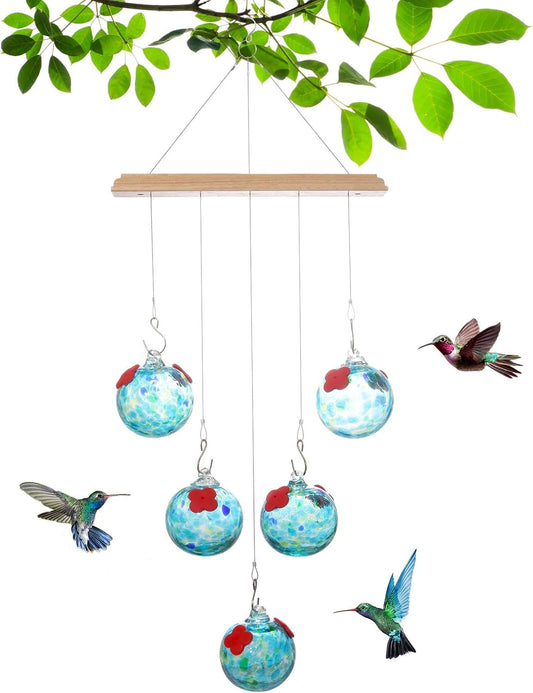 Hummingbirds Attractor Glass Feeders Leakproof Base for Nature Enthusi