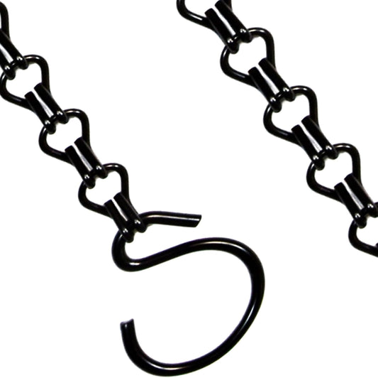 2Packs 26inch 90lbs Black Heavy Duty Metal Hooks Hanging Chains Hangers for Garden, Balcony, Yard, Kitchen, for Hanging Plant Pots,Planters,Bird Feeder,Lanterns, Billboard Etc.