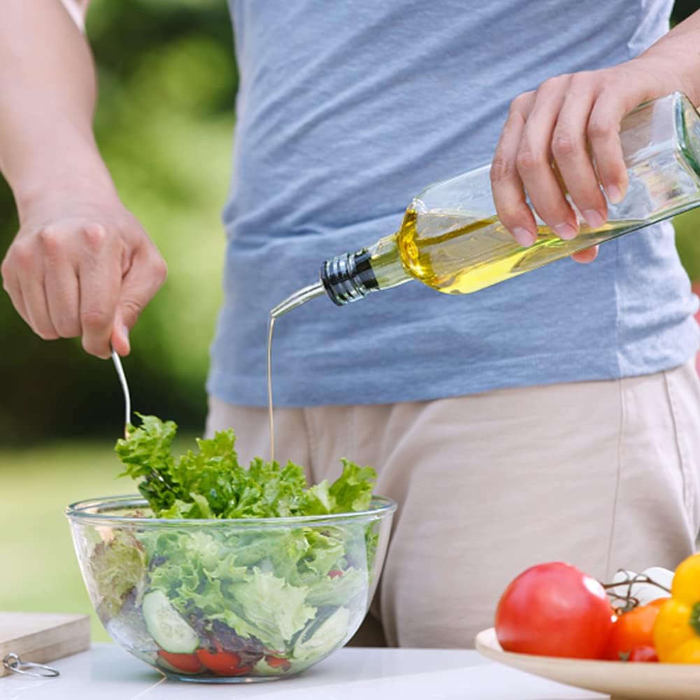 500ml 올리브 오일 디스펜서 병, 500ml 오일 및 식초 양념통, 스테인리스 스틸 푸어러 2개, 라벨 2개, 브러시 1개