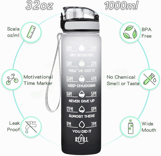 Enerbone Water Bottle, Leakproof BPA & Toxic Free, Motivational Water