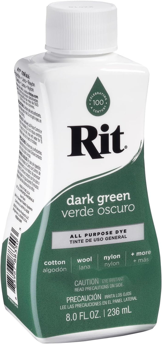 Rit Liquid Fabric Dye, 8-Ounce, Dark Green, 8 Fl Oz (Pack of 1)