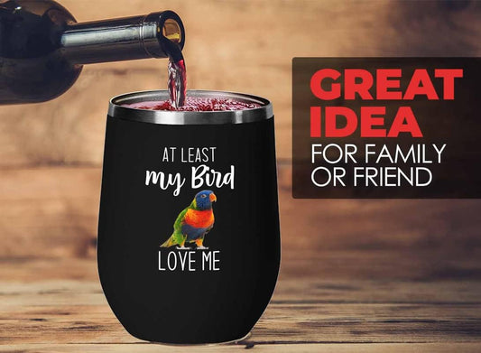 Bird Lover Black Edition Wine Tumbler 12oz - Bird loves me - Hummingbi