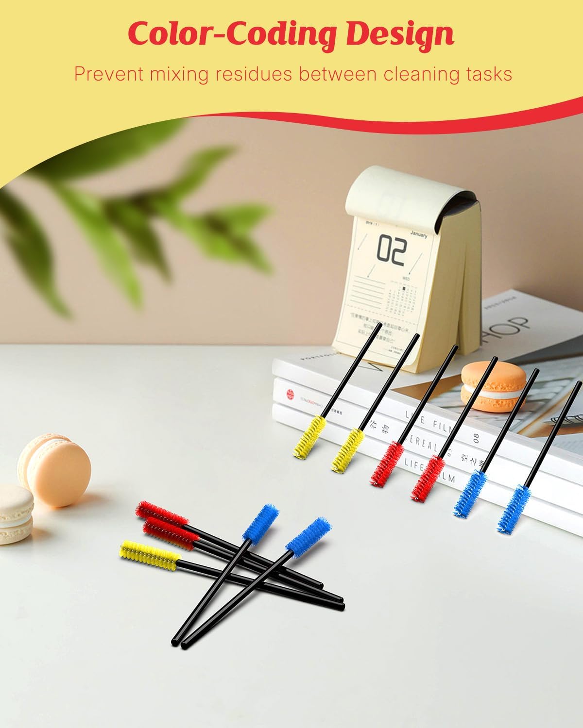 Pawfly 18 Pcs Hummingbird Feeder Cleaning Brushes, Mini Nylon Hummingbird Feeder Brushes for Cleaning, Tiny Brushes for Cleaning Small Parts, Small Cleaner Brushes, Hummingbird Feeder Parts, 3 Colors