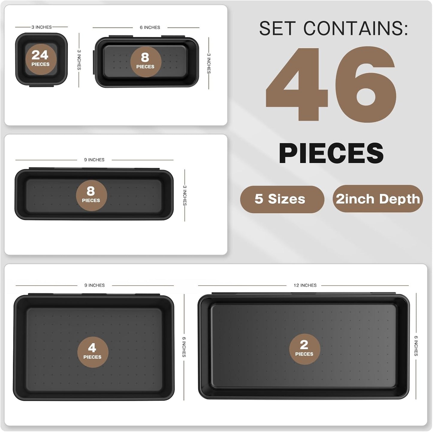 A-LuGei γπ°π²π£ππ¦ & 5 Sizeγ Tool Box Organizer Tray Divider Set, γBl