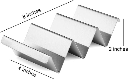 Taco Holders 4 Packs - Stainless Steel Taco Stand Rack Tray Style, Ove