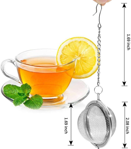Fu Store 2pcs Stainless Steel Mesh Tea Ball 2.1 Inch Tea Strainers Teas Infuser Strainer Filters for Teas