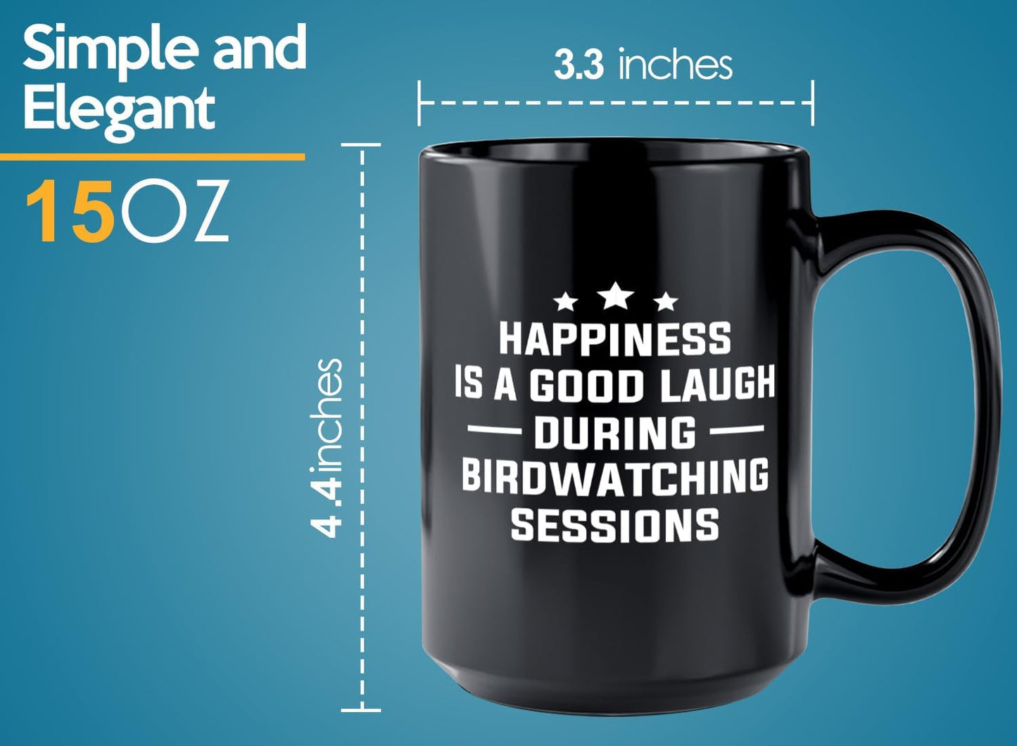 Hobby Coffee Mug 15oz Black -Birdwatching Sessions - Bird Feeder Backy