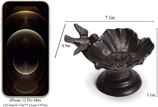 BRASSTAR Cast Iron Bird Feeder Rustproof Lotus Leaf Shape Bird Bath for Outdoors Patio Yard Garden Villa Decoration TQGJPT171