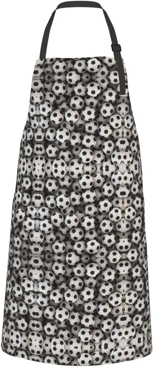 Soccer Sea print Waterproof apron with pocket adjustable cooking apron for adult kitchen bibs to bake