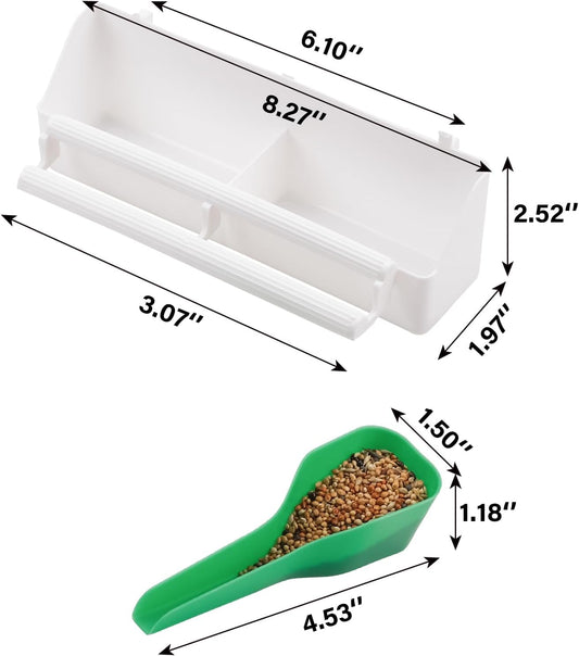 IBWell 2 Pack Bird Feeder for Cage Bird Food Bowl Parakeet Feeder Bird Water Parrot Feeder