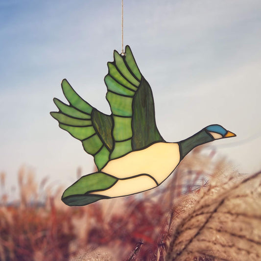 A Colorful One Hanging On The Window Wild Duck Stained Glass Suncatcher Home Decor1