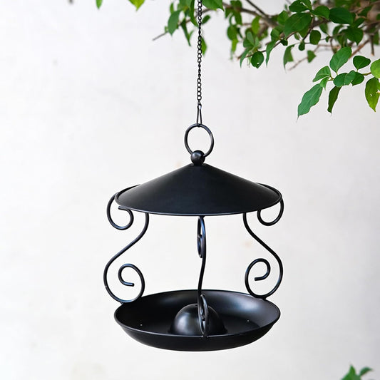 1. Sturdy Metal Squirrel-Proof Bird Feeder with Wide Roof Large Tray & Weatherproof Design for Garden Backyard Birds Bird Feeder for Backyard and Garden