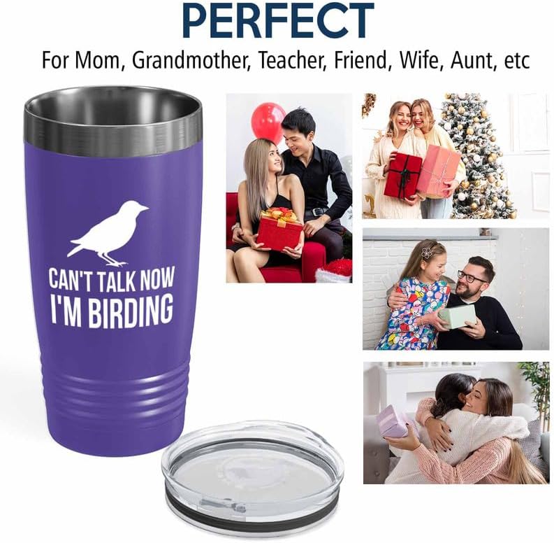 Birding Purple Edition Viking Tumbler 20oz - I'm birding - Bird Feeder Backyard Birdwatcher Gifts Birding Bird Lover