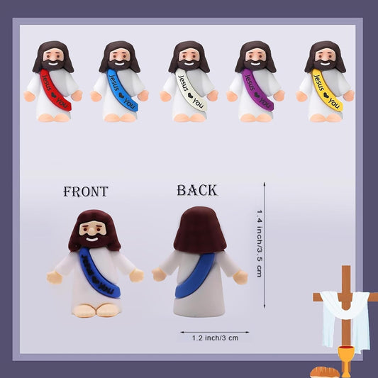30PCS Little Jesus Figures, Mini Jesus Figurines in Bulk, Multicolor T