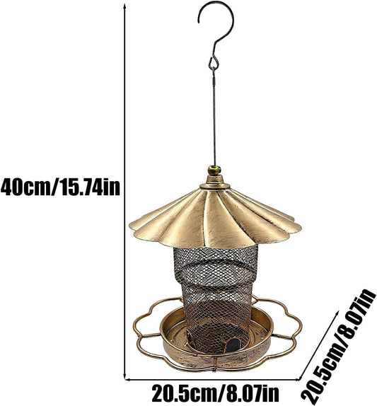 Outdoor Bird Feeder, Squirrel Proof Metal Feeding Station, Large Capac