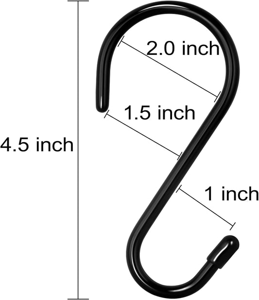 18 Pack Large S Hooks for Hanging, 4-1/2 inch Heavy Duty Rust-Free Clo