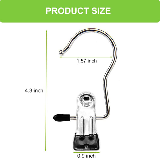 Boot Hangers Clips, 16 Pack Laundry Hooks Hanging Clips Clothes Pins Closet Hanger Organizer Clamps Socks Towel Clips Heavy Duty Clothespins Bulk Hanger Clips for Closet Travel Pants Socks Handbags