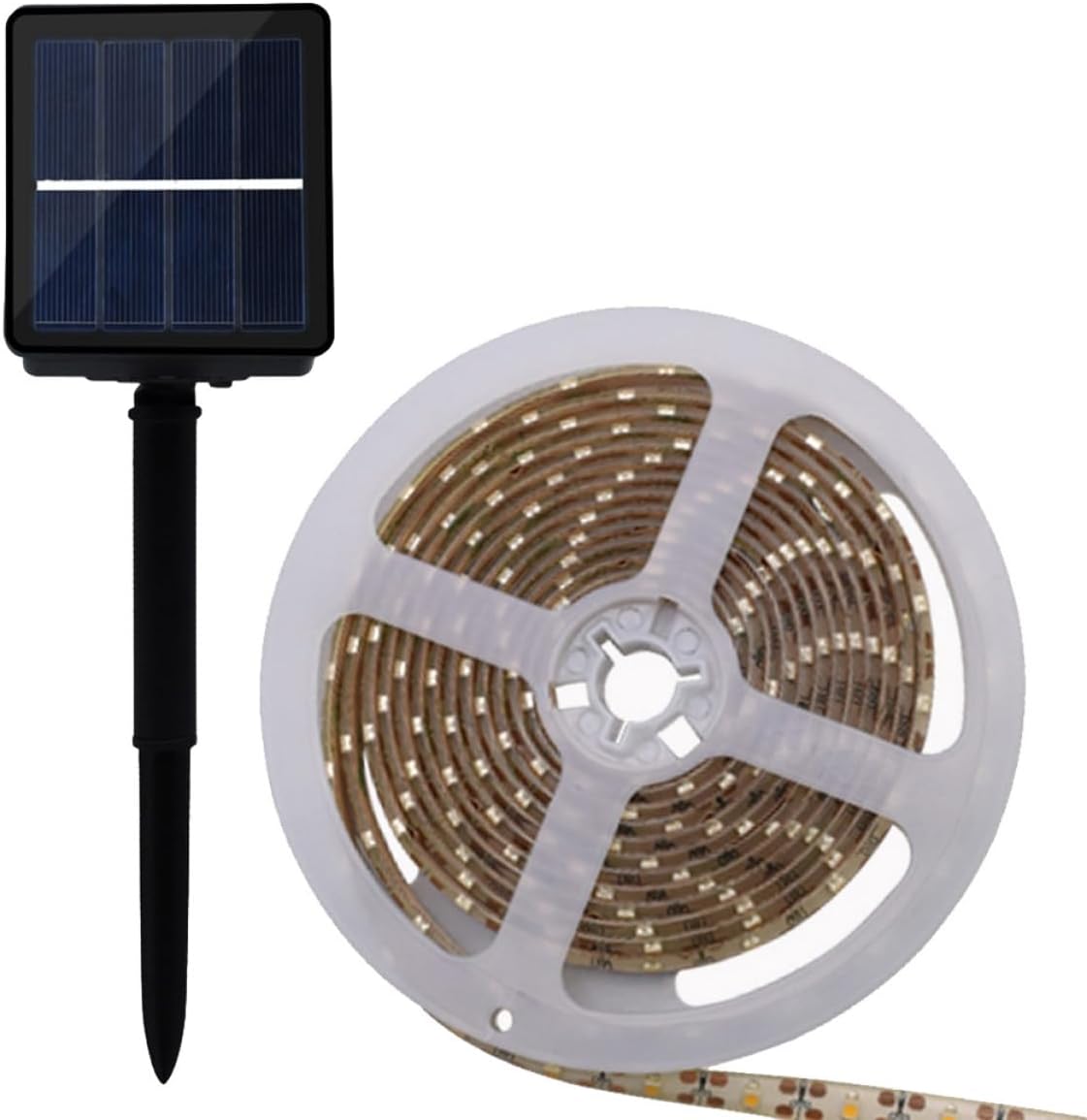 Solar Tape Lights Outdoor LED Strip Warm White 3500k Solar Powered Garden Lawn Lighting for Patio Porch Yard Decoration