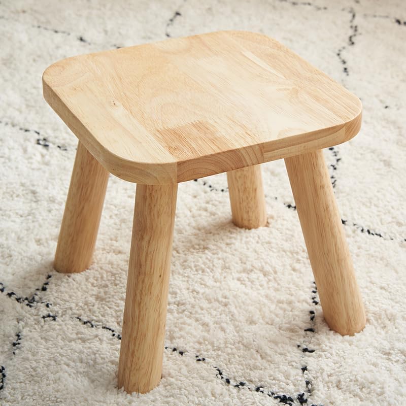 Wooden Step stools, Plant stools, Small Wooden stools with Four Detachable and Assembled Legs,offering Good Balance. (Wood Tone)