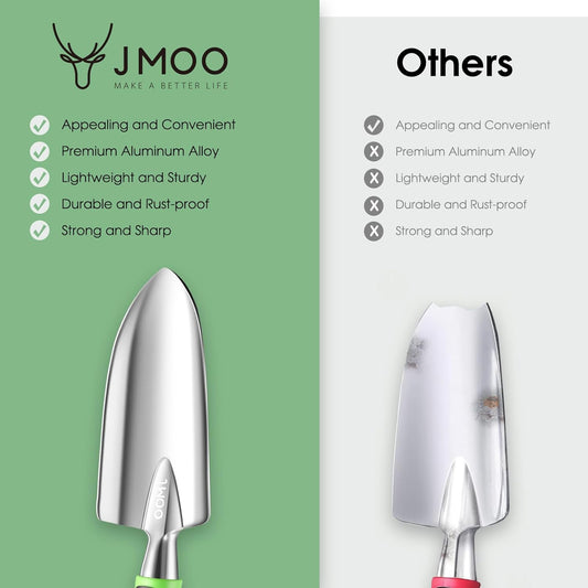 JMOO Garden Tools, 8-Piece Garden Tool Set with Non-Slip Ergonomic Han