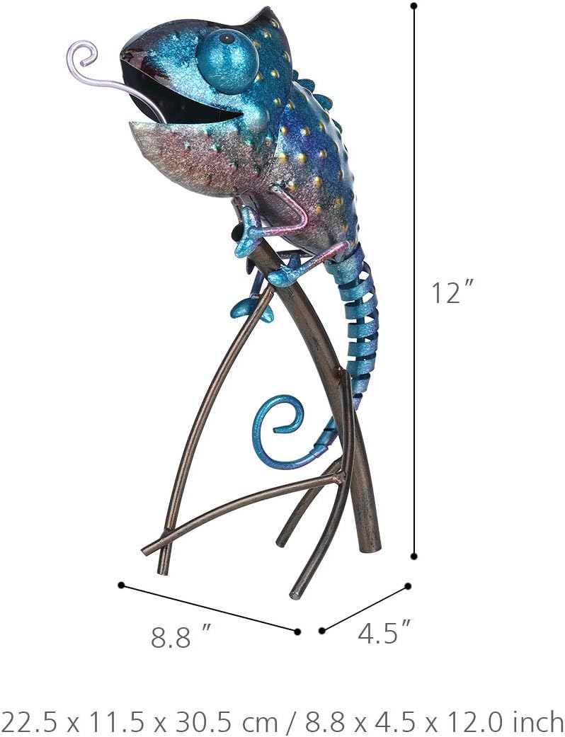 Tooarts Metal Chameleon Sculpture Wild Animal Figurine Indoor Outdoor