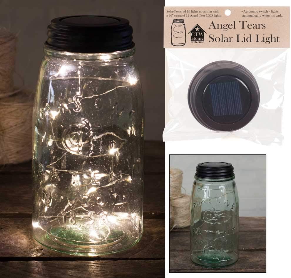Colonial Tin Works Angel Tears Solar Light Mason Jar Lid,Deep Rustic Brown,1 count
