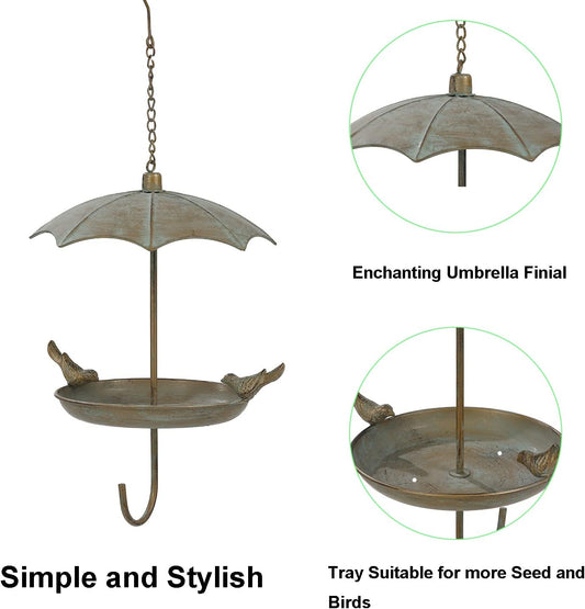 Jemeni Umbrella Bird Feeder - Decorative Metal Outdoor Hanging Feeder