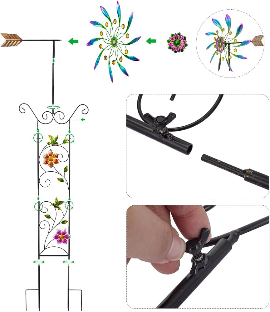 DREAMYSOUL Wind Spinner Outdoor, Wind Sculpture & Weathervane with Dec