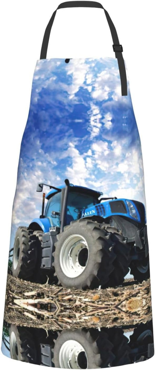 Farm Tractor Print 28 x 33in Waterproof Apron with Pockets Fashionable Versatile Smock for Baking
