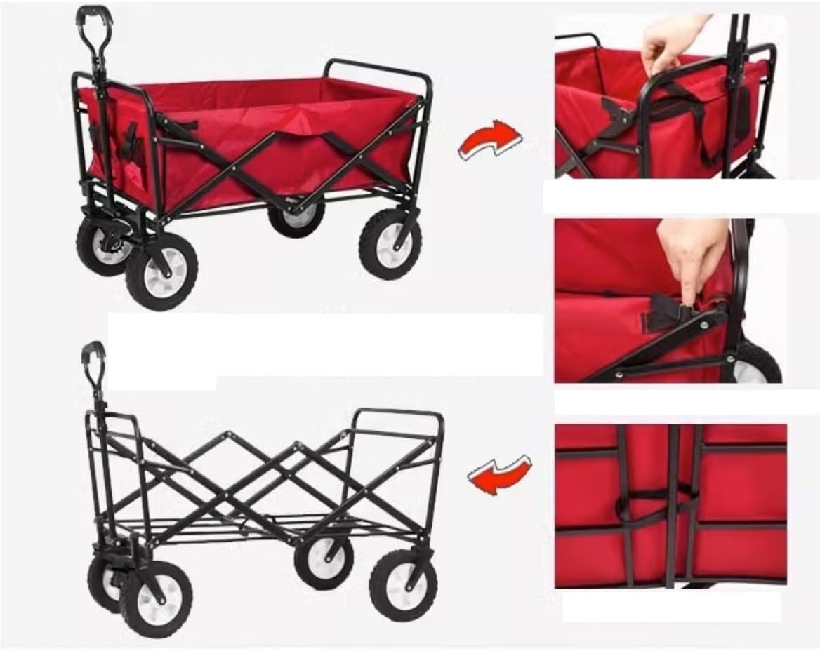 Portable Camping Cart,Outdoor Folding Utility Wagon Cart with Wide All