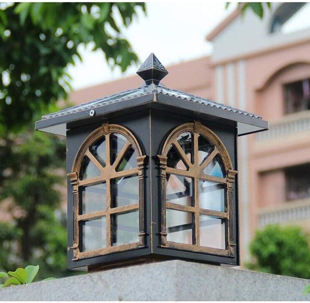Wall Lamps Outdoor Waterproof Column Headlights Square Solar Garden Villa Landscape Lights Retro Led Door Pillar