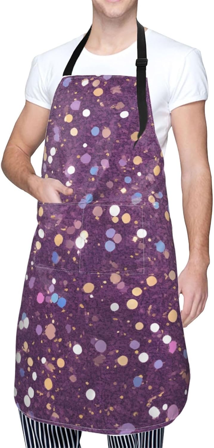 YANYU Glitter pattern Print 28x33 In Kitchen Apron Stylish Chef Apron