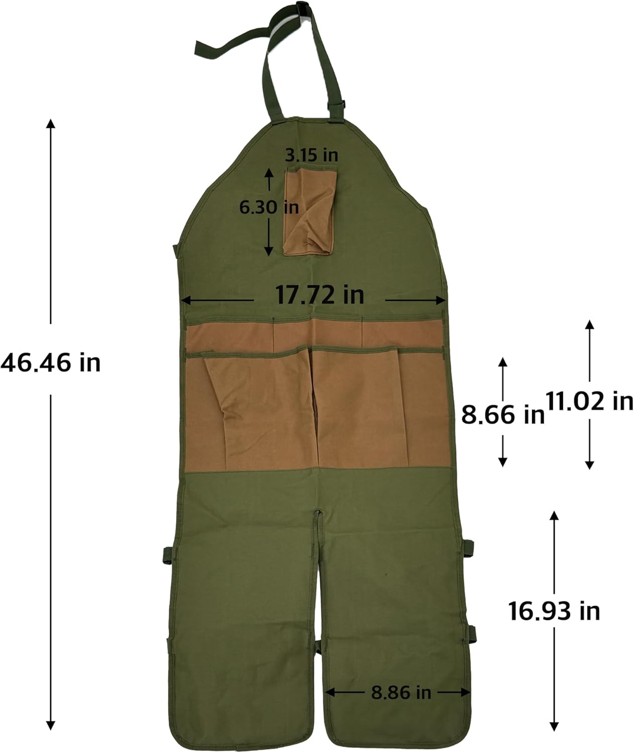 Heavy-Duty Waterproof Gardening Apron Long Apron with Tool Pockets, Adjustable Full-Length Workwear for Outdoor Plant Care, Landscaping, and Leg Protectio