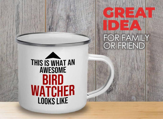 Bird Lover Camper Mug 12oz - Awsome bird watcher looks like - Hummingb