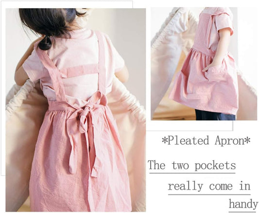 Children Cotton Apron Japanese Style Bib Home Clothes Painting Soft Co